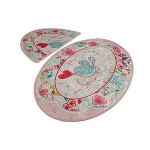 Set 2 Covorase baie Bemol Oval, 60 x 100 cm, 50 x 60 cm, Antiderapant, Multicolor imagine