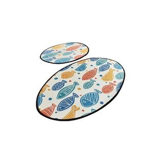 Set 2 Covorase baie Fish Colorful, 60 x 100 cm, 50 x 60 cm, Antiderapant, Multicolor imagine