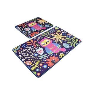 Set 2 Covorase baie Owls Garden, 60 x 100 cm, 50 x 60 cm, Antiderapant, Multicolor imagine