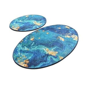 Set 2 Covorase baie Marbling, 60 x 100 cm, 50 x 60 cm, Antiderapant, Multicolor imagine