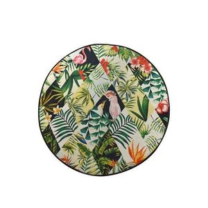 Covor rotund pentru baie Patch, Ø 100 cm, Antiderapant, Multicolor imagine