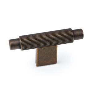 Buton pentru mobila Arpa, finisaj alama rustica, 70x35 mm imagine