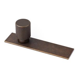 Buton pentru mobila Arpa Plate, finisaj alama rustica, L: 100 mm imagine