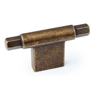 Buton pentru mobila Prisma, finisaj alama rustica, 78x41 mm imagine