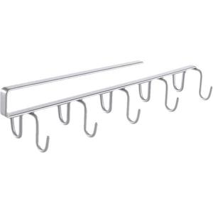 Suport suspendat pentru cani, cesti sau ustensile de bucatarie, My Hooks 6x25x6 cm, gri imagine