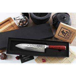 Cutit Santoku model japonez lama otel X50 17cm maner pakkawood lemn imagine