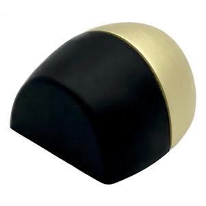 Opritor pentru usa Oval, finisaj alama satin/negru mat CB, 41x40x25 mm imagine