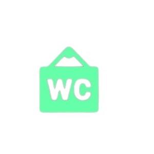 Sticker indicator, WC, Verde fosforescent, 15x15 cm imagine