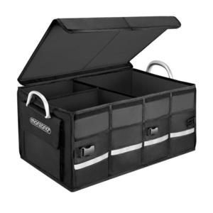 Cutie organizare portbagaj, impermeabila, pliabila, 3 compartimente, buzunare exterioare, 63 l, 60 x 35 x 30 cm, Negru imagine