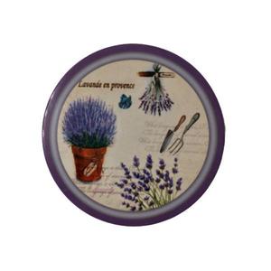 Suport Oala din Ceramica cu Baza din Pluta, Model Lavanda, 21 x 1 cm, Multicolor imagine