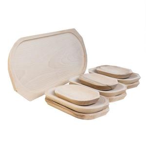 Set 10 platouri din lemn pentru servire, 60x26x2.5cm imagine