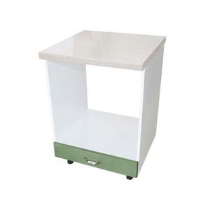 Corp pentru cuptor incorporabil cu sertar Zebra, Alb/MDF Verde, cu blat travertin, 60 x 85 x 60 cm imagine