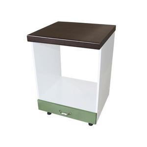 Corp pentru cuptor incorporabil cu sertar Zebra, Alb/Mdf Verde, cu blat stejar ciocolata, 60 x 85 x 60 cm imagine