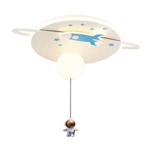 Plafoniera Led pentru copii cu astronaut, albastra, lumina reglabila, 45W, 55cm imagine