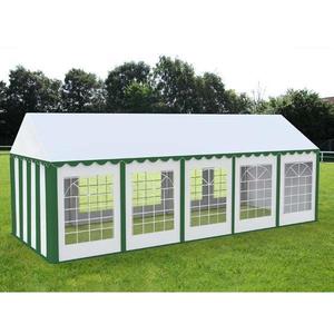 Cort Evenimente Economy, Pvc Verde-Alb, 4x10 m - Corturi24 imagine