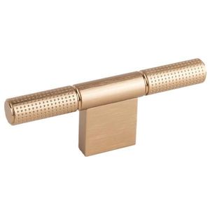 Buton pentru mobila Point Viefe, finisaj alama cava periata, 110x40.9 mm imagine