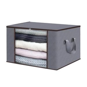 Cutie Depozitare si Organizare Medie Teno®, 84 L, 60x 40x 35 cm, gri deschis imagine