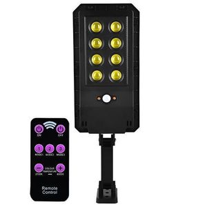 Lampa Solara Stradala 8 Led-uri Teno®, tip bec, control prin telecomanda, exterior, negru imagine