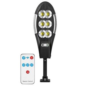 Lampa Solara Stradala 6 Led-uri Teno®, rotunda, control prin telecomanda, exterior, negru imagine