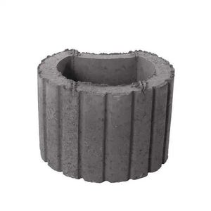 Jardiniera Dracula, pentru exterior, din beton, rotunda, gri, 30 x 20 cm imagine