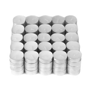 Set 100 Lumanari Tip Pastila Teno®, din ceara, inodore, timp de ardere 3 ore, 3.6 x 0.8 cm, alb imagine