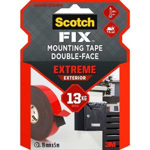 Banda Dublu Adeziva Montare Super Rezistenta - 3M Scotch Fix Mounting Tape Double-Face Extreme Exterior, 13 kg, 19 mm x 5 m, 1 buc imagine