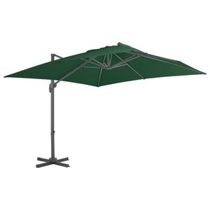 vidaXL Umbrelă în consolă cu stâlp din aluminiu, verde, 400x300 cm imagine