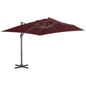 vidaXL Umbrelă în consolă cu stâlp din aluminiu, bordo, 400x300 cm imagine