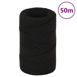 vidaXL Frânghie de lucru, negru, 2 mm, 50 m, poliester imagine