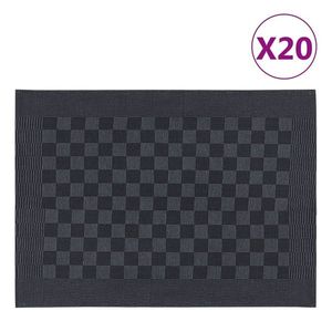 vidaXL Prosoape de bucătărie 20 buc. negru și gri 50x70 cm Bumbac imagine