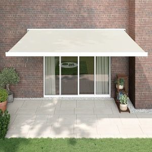 vidaXL Copertină retractabilă, crem, 4, 5x3 m, textil și aluminiu imagine