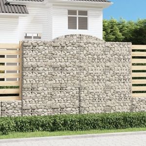 vidaXL Coșuri gabion arcuite 4 buc. 300x30x220/240 cm fier galvanizat imagine