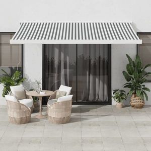 vidaXL Copertină retractabilă antracit/alb, 4, 5x3 m, textil/aluminiu imagine