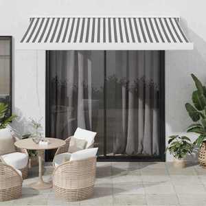 vidaXL Copertină retractabilă antracit/alb, 3x2, 5 m, textil/aluminiu imagine