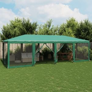 vidaXL Cort de petrecere cu 12 pereți din plasă, verde, 8x4 m, HDPE imagine