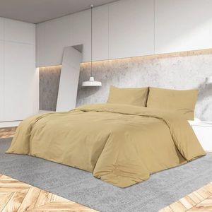 vidaXL Set cu husă de pilotă, gri taupe, 155x220 cm, microfibră imagine