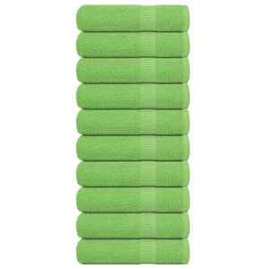 vidaXL Prosoape de baie 10buc Verde mere 100x150cm 360g/m² 100% bumbac imagine