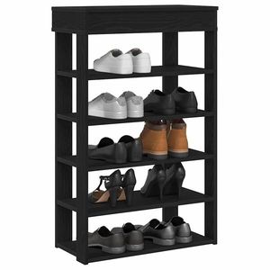 vidaXL Suport pantofi, negru, 60x30x98 cm, lemn prelucrat imagine