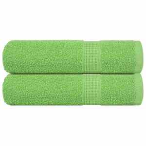 vidaXL Prosoape de baie 2 buc Verde mere 100x150cm 360g/m² 100% bumbac imagine