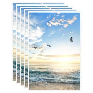 vidaXL Rame foto colaj pentru perete, 5 buc., alb, 42x59, 4 cm, MDF imagine