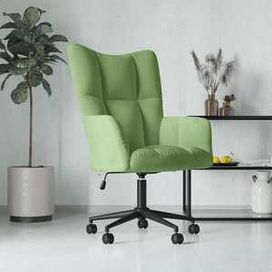 vidaXL Scaun de relaxare, verde deschis, catifea imagine