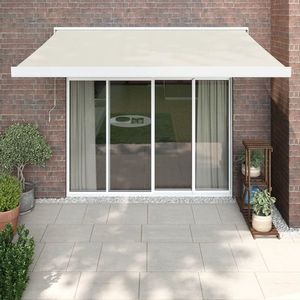 vidaXL Copertină retractabilă, crem, 3x2, 5 m, textil și aluminiu imagine