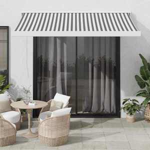 vidaXL Copertină retractabilă antracit/alb, 3, 5x2, 5 m, textil/aluminiu imagine