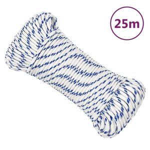 vidaXL Frânghie de barcă, alb, 4 mm, 25 m, polipropilenă imagine