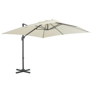 vidaXL Umbrelă în consolă cu stâlp din aluminiu, nisipiu, 300x300 cm imagine