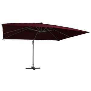 vidaXL Umbrelă în consolă de grădină cu LED-uri, roșu bordo 400x300 cm imagine