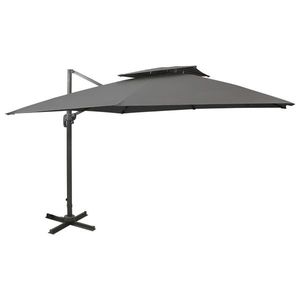 vidaXL Umbrelă în consolă cu înveliș dublu, antracit, 300x300 cm imagine