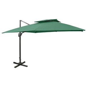 vidaXL Umbrelă în consolă cu înveliș dublu, verde, 300x300 cm imagine