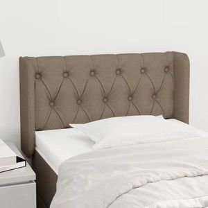 vidaXL Tăblie de pat cu aripioare gri taupe 83x16x78/88 cm textil imagine