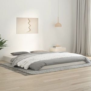 vidaXL Cadru de pat Super King, alb, 180x200 cm, lemn masiv de pin imagine